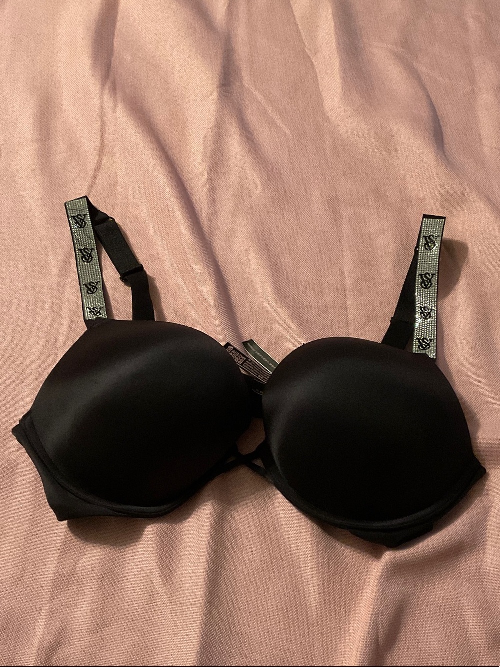 Victoria's Secret Black Molded Push-Up Bra with Logo Straps